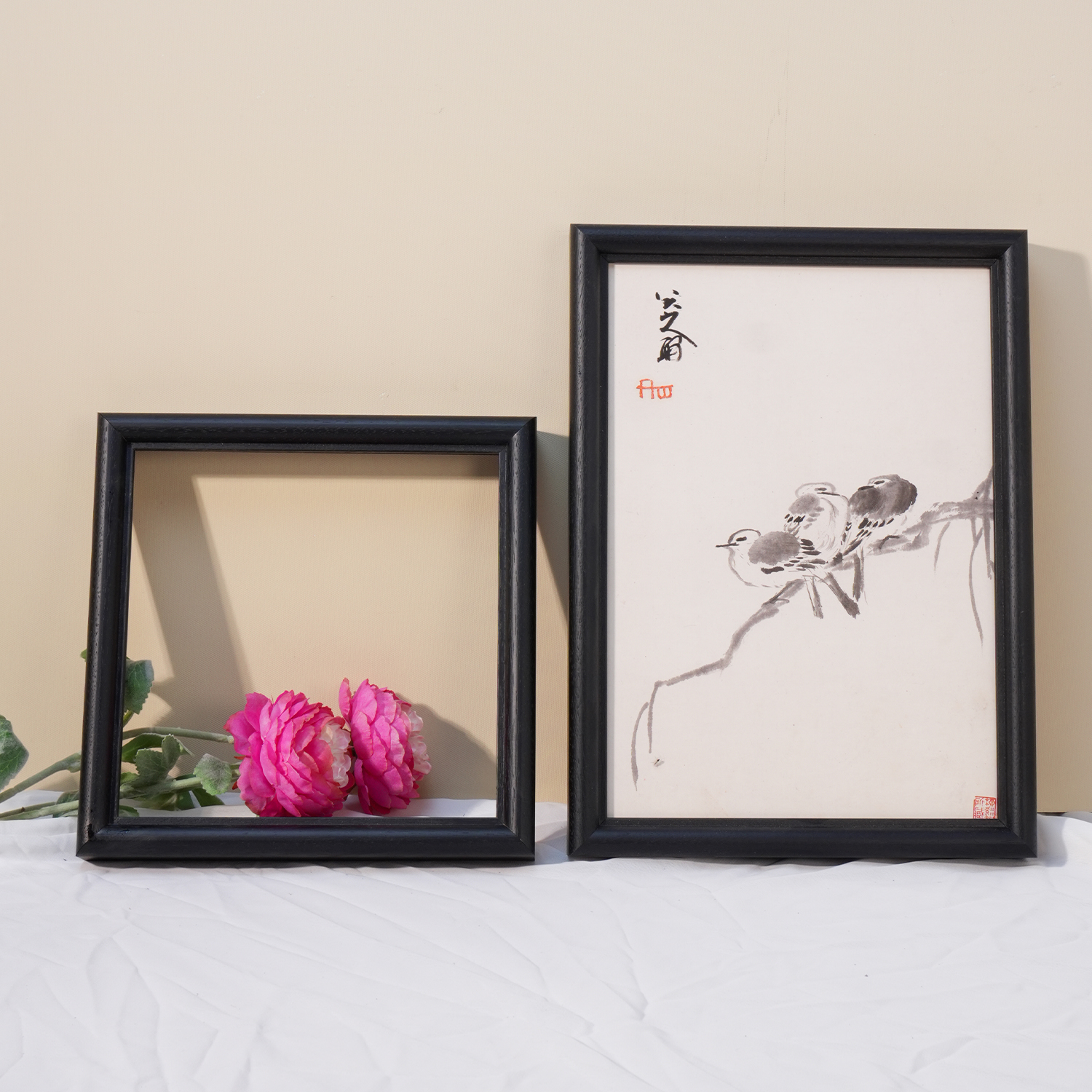 新中式圆边黑柚木画框 (型号20350523-B)