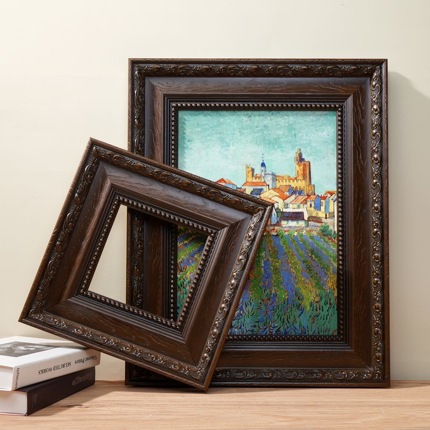 中古复古雕花实木画框 (型号76340812-BR)