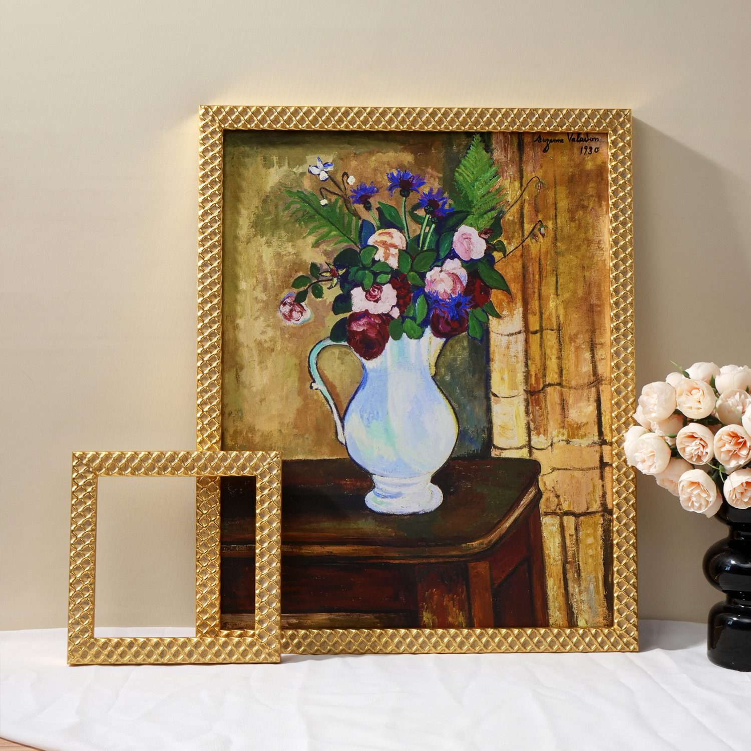金色法式中古轻奢金箔菱格画框 (型号22230615-G)