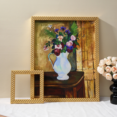法式中古轻奢金箔菱格画框 (型号22230615-G)